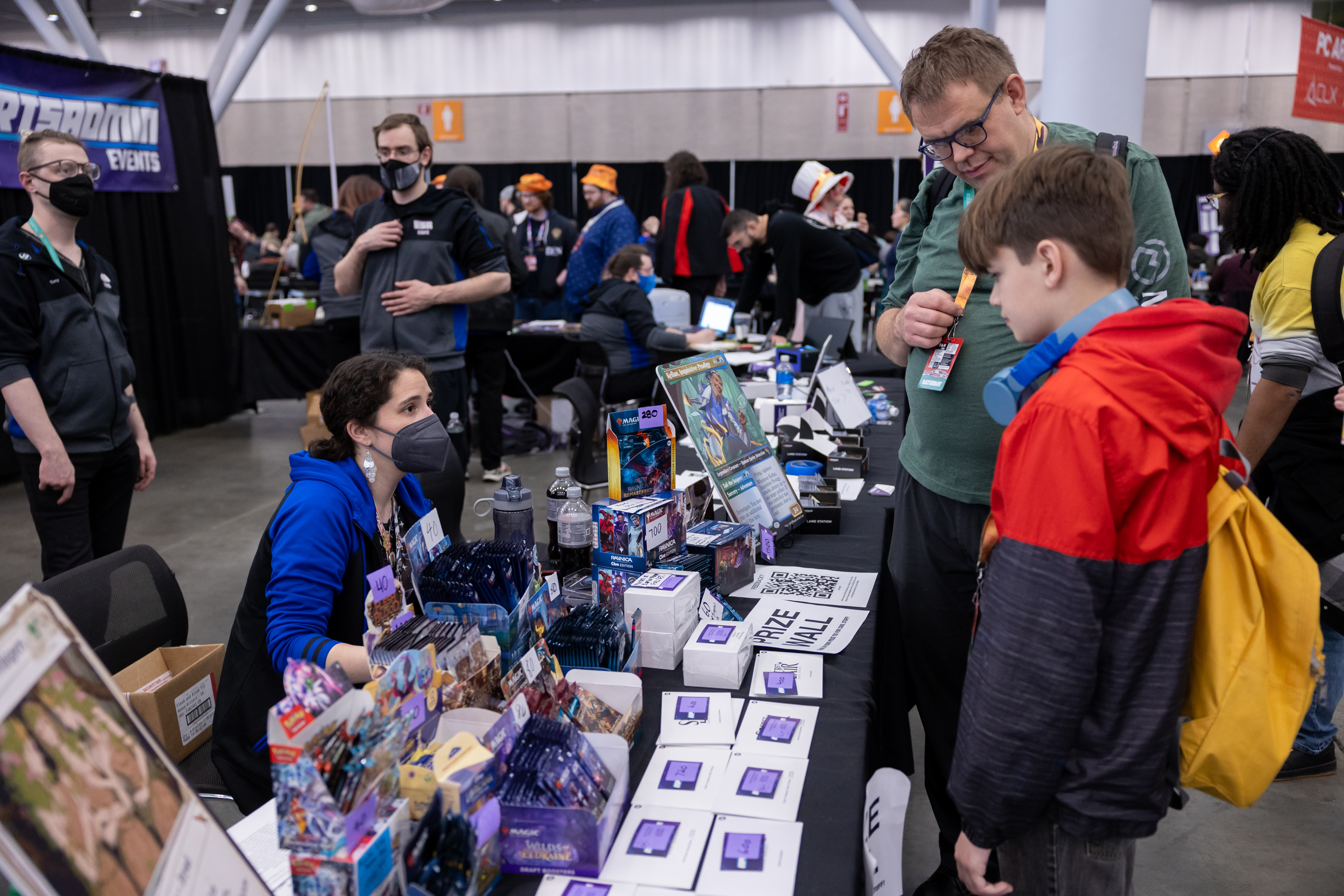 Prize wall and redemption area